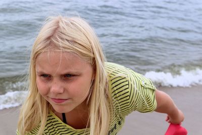 Portrait of cute girl at beach