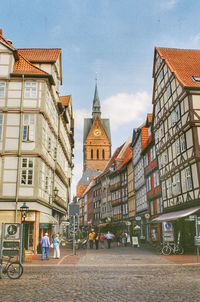 View of clock tower in city