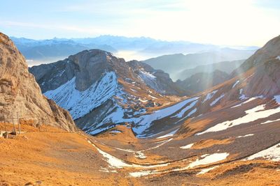 Scenic view of mountains against sky