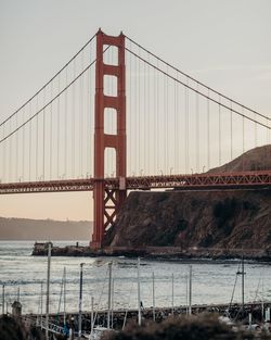 View of suspension bridge against sky