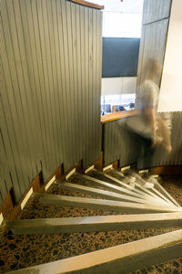 Blurred motion of building