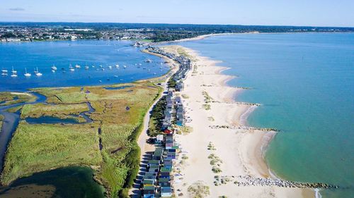 High angle view of beach