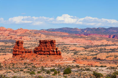 Scenic view of landscape against cloudy sky