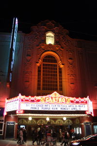 View of illuminated building at night