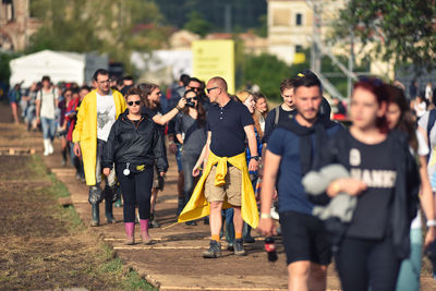 People walking outdoors