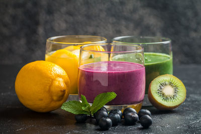 Close-up of fruits on table