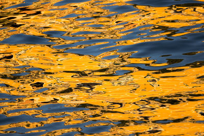 Full frame shot of yellow water in lake