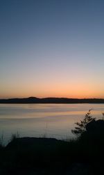 Scenic view of calm sea at sunset
