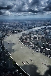 High angle view of city