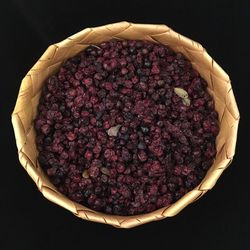 High angle view of fruits in container