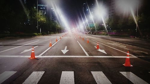 Road in city at night