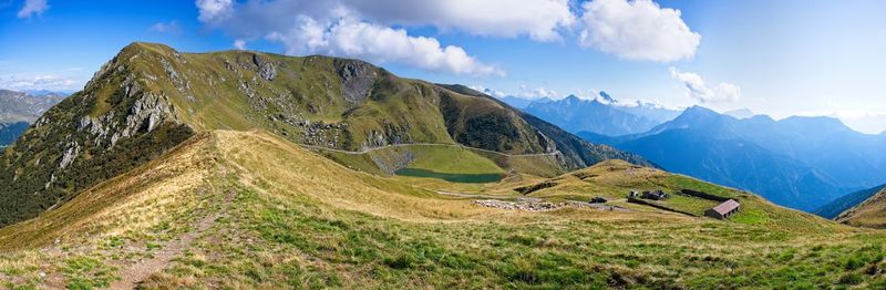 Panoramic view of mountains against sky