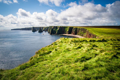 Scenic view of land against sky