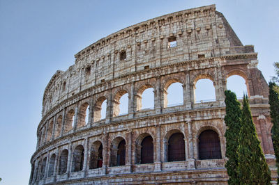 Low angle view of historical building against clear sky