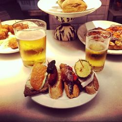 Close-up of food on table
