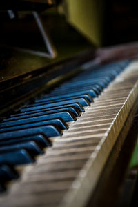 Close-up of piano keys