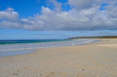 Scenic view of beach against sky