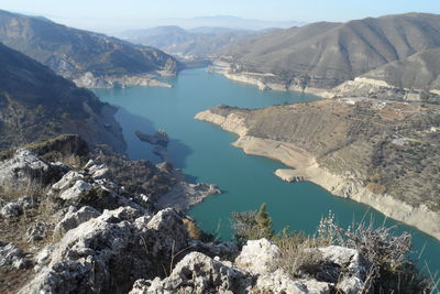 High angle view of lake