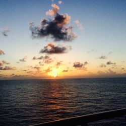 Scenic view of sea at sunset