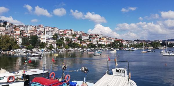 Boats in sea against sky eregli