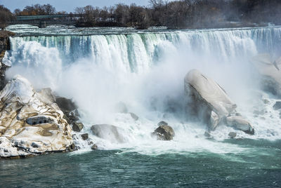 Scenic view of waterfall