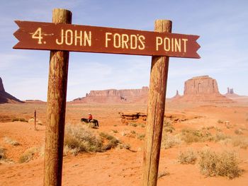 Road sign in desert