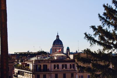 View of rome city center dome of a church in vatican city