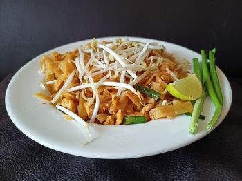 High angle view of meal served in plate