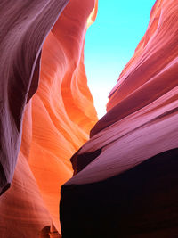 Low angle view of rock formation