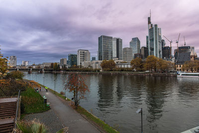 Buildings in city against sky