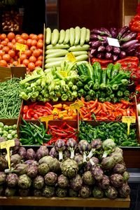 Vegetables for sale at market stall