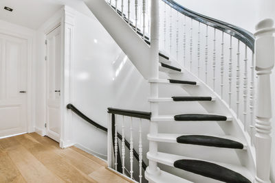 Low angle view of staircase at home