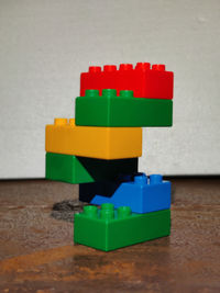 Close-up of toys on table