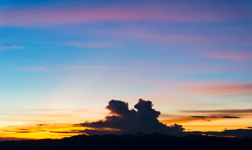 Silhouette people against sky during sunset