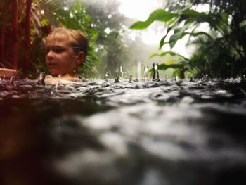 Close-up of girl in water