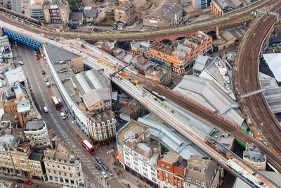 High angle view of city