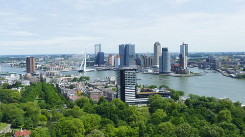 Scenic view of buildings in city against sky