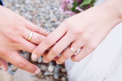 Close-up of hand touching hands