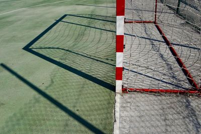 Soccer goal sports equipment on the field on the street