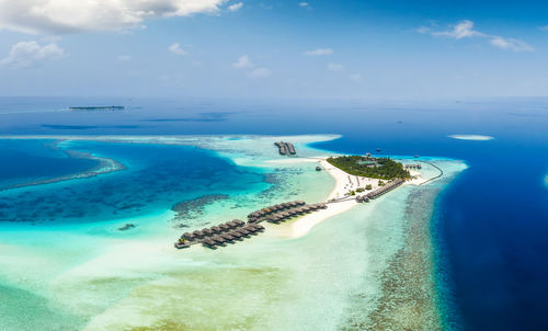 Aerial view of sea against sky