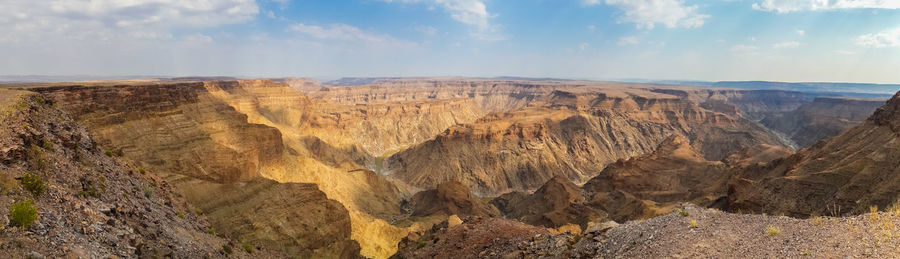 Panoramic view of mountains against sky