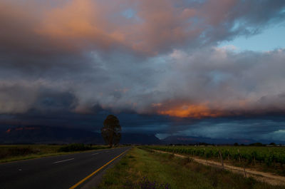 Road against sky during sunset