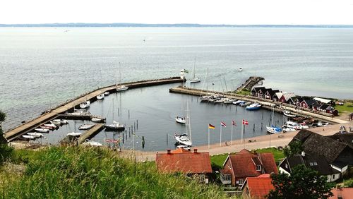 High angle view of sea against sky