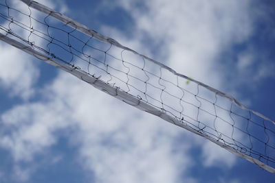 Low angle view of basketball hoop against sky