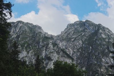 Low angle view of mountain against sky
