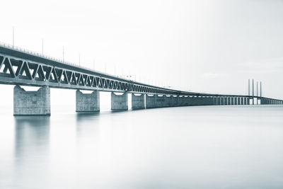 Bridge over river against clear sky