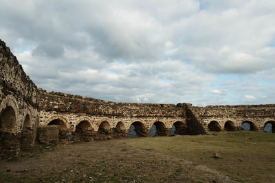 Yoros castle against cloudy sky