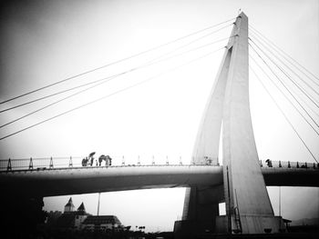 Low angle view of suspension bridge