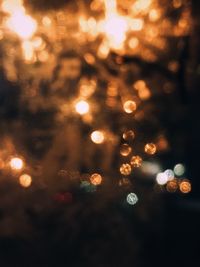 Defocused image of illuminated christmas tree