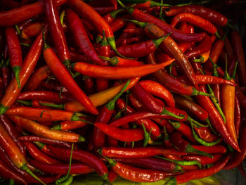 Full frame shot of red chili peppers